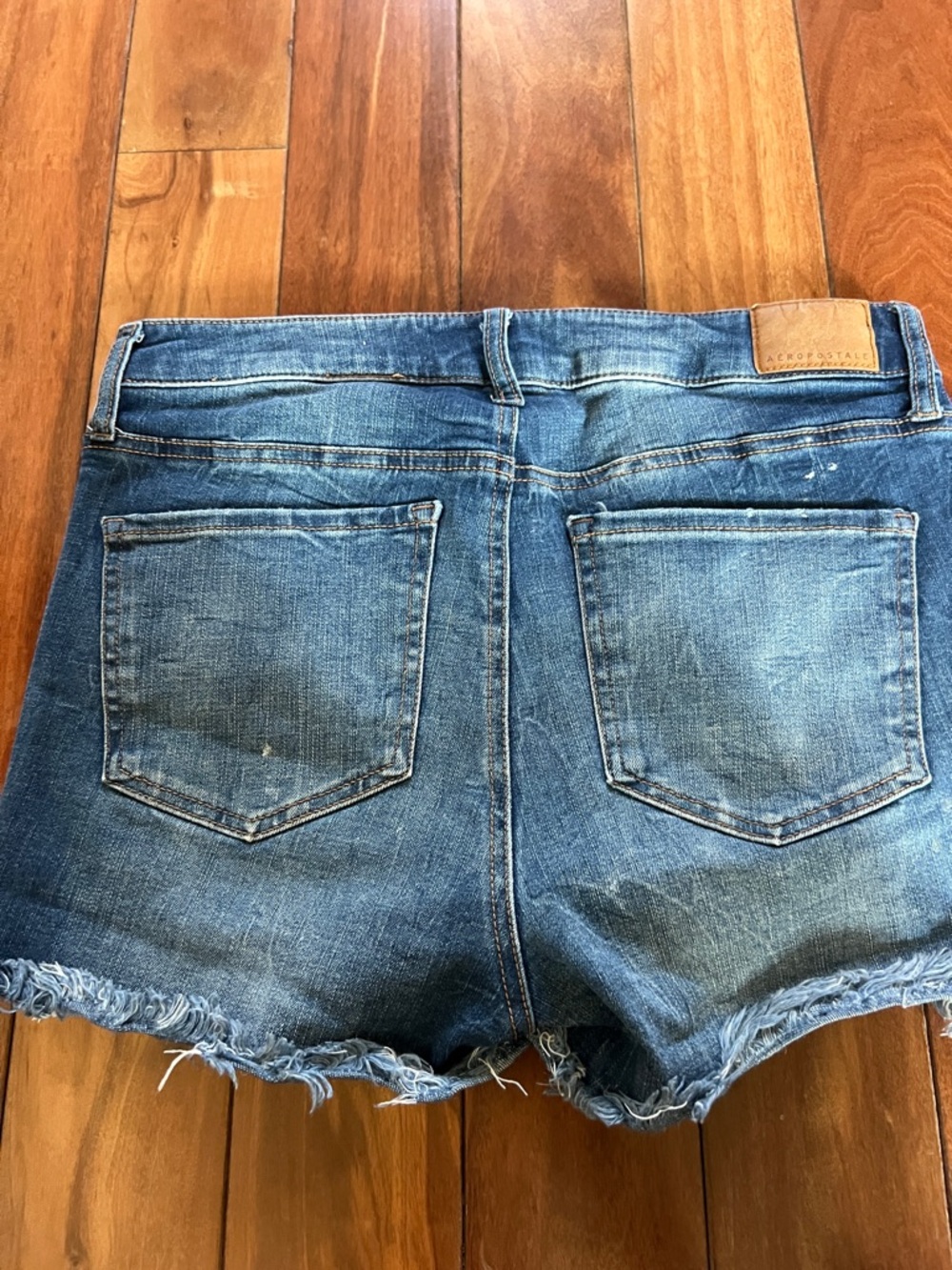 Aeropostale Distressed Dark Blue Denim Shorts - Picture 4 of 4